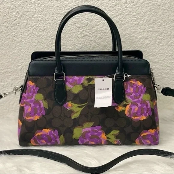 COACH Darcie Carryall in Signature Rose Print CL466 Authentic NEW!!